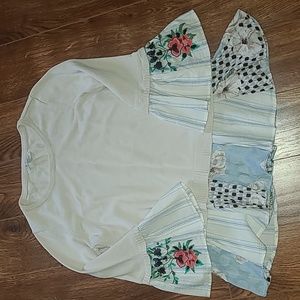 John Mark Embroidered Multicolor Blouse Sweater sz M